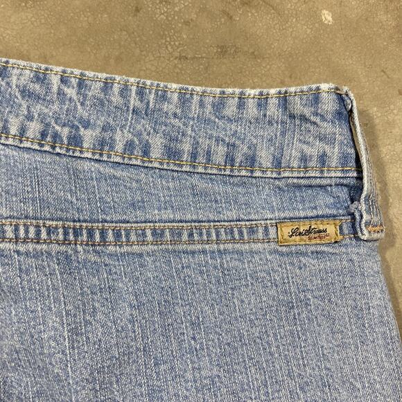 Levi Strauss Signature Stretch Jeans Light Wash 35x23 Cropped Y2K - Picture 6 of 13